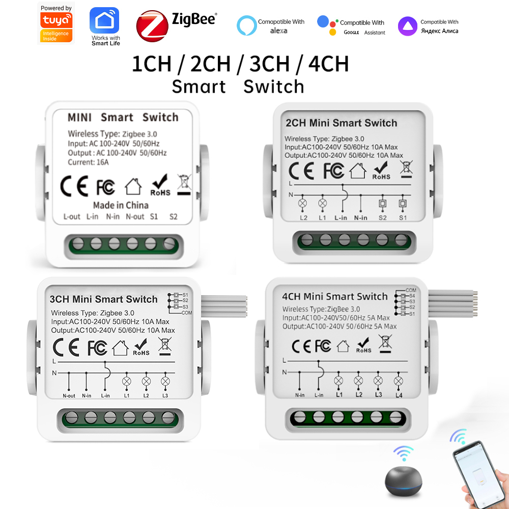 Smart Accessories - Tuya Zigbee 3.0 Smart-Schalter 1/2/3/4-Wege Mini