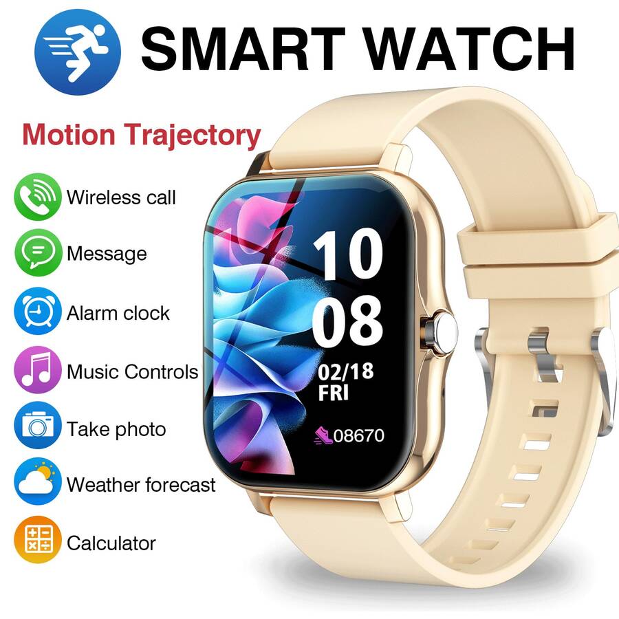 Smartwatch Touch - Smartwatch mit Drahtloser Anruffunktion - Anrufannahme/Ablehnung,