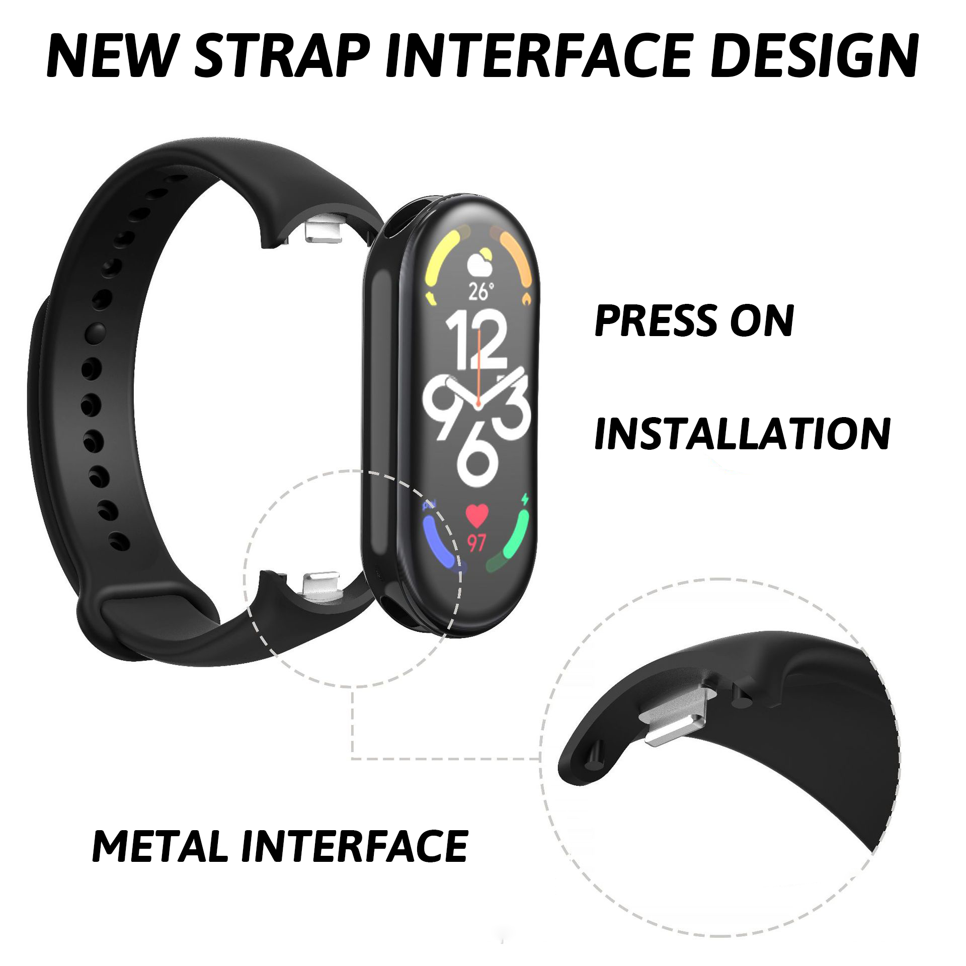 Silikon armband für mi Band 9  – Smartwatch Id Bewertung und Preis